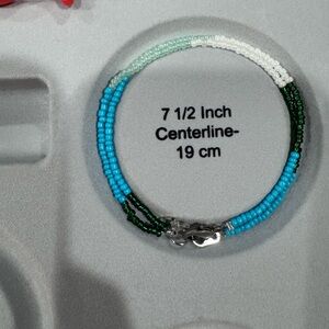 Convertible Seed Bead Bracelet Necklace w/ Dinosaur Charm